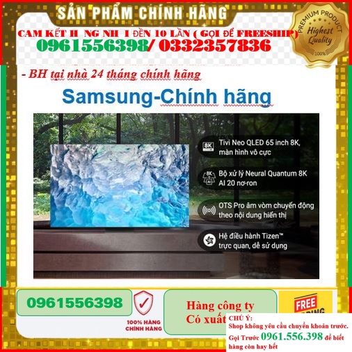 [SALE LỚN] Smart Tivi Neo QLED 8K 65 inch Samsung QA65QN900B Mới 2022 - Mới 100%