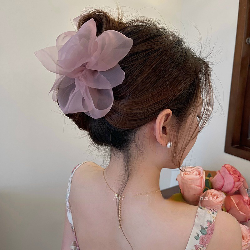 Kẹp Tóc Hình Nơ Lớn Thời Trang Mùa Đông Cho Nữ