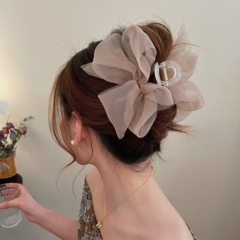 Kẹp Tóc Hình Nơ Lớn Thời Trang Mùa Đông Cho Nữ
