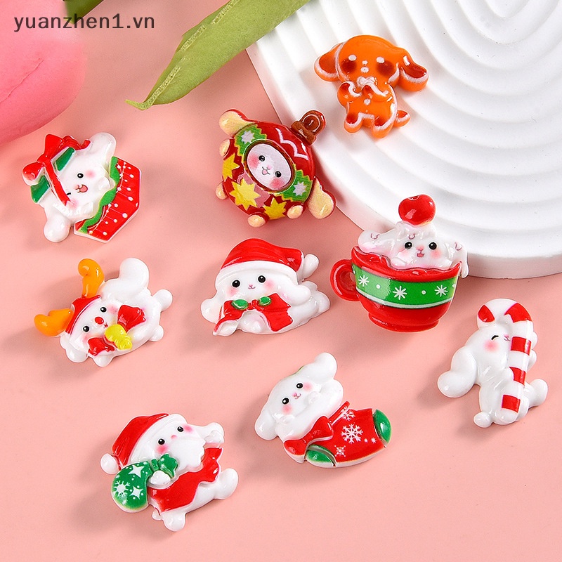 Zheng Set 10 Phụ Kiện Trang Trí Giáng Sinh mini Dễ Thương diy