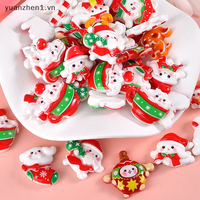 Zheng Set 10 Phụ Kiện Trang Trí Giáng Sinh mini Dễ Thương diy