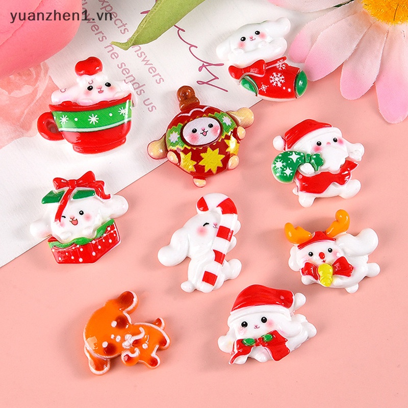 Zheng Set 10 Phụ Kiện Trang Trí Giáng Sinh mini Dễ Thương diy