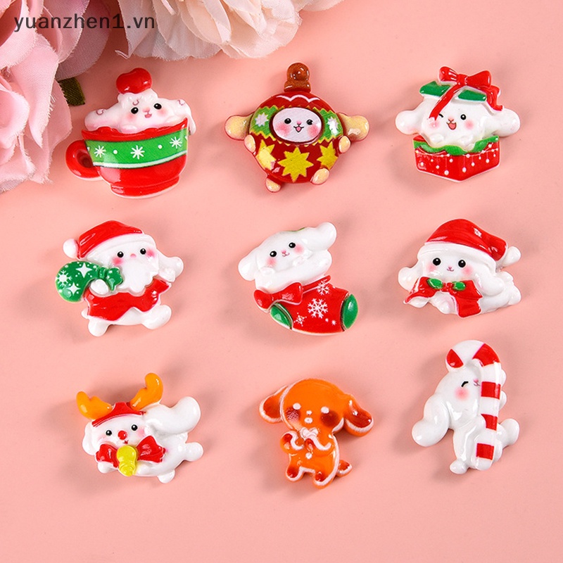 Zheng Set 10 Phụ Kiện Trang Trí Giáng Sinh mini Dễ Thương diy