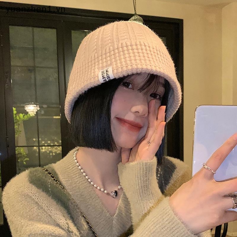Nón Tai Bèo Phủ Nhung Mềm Mại Giữ Ấm Mùa Đông Cho Nữ
