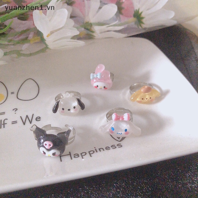 Zhen Nhẫn resin Hoạt Hình kuromi cinnamoroll Dễ Thương Làm Quà Sinh Nhật Cho Bé vn