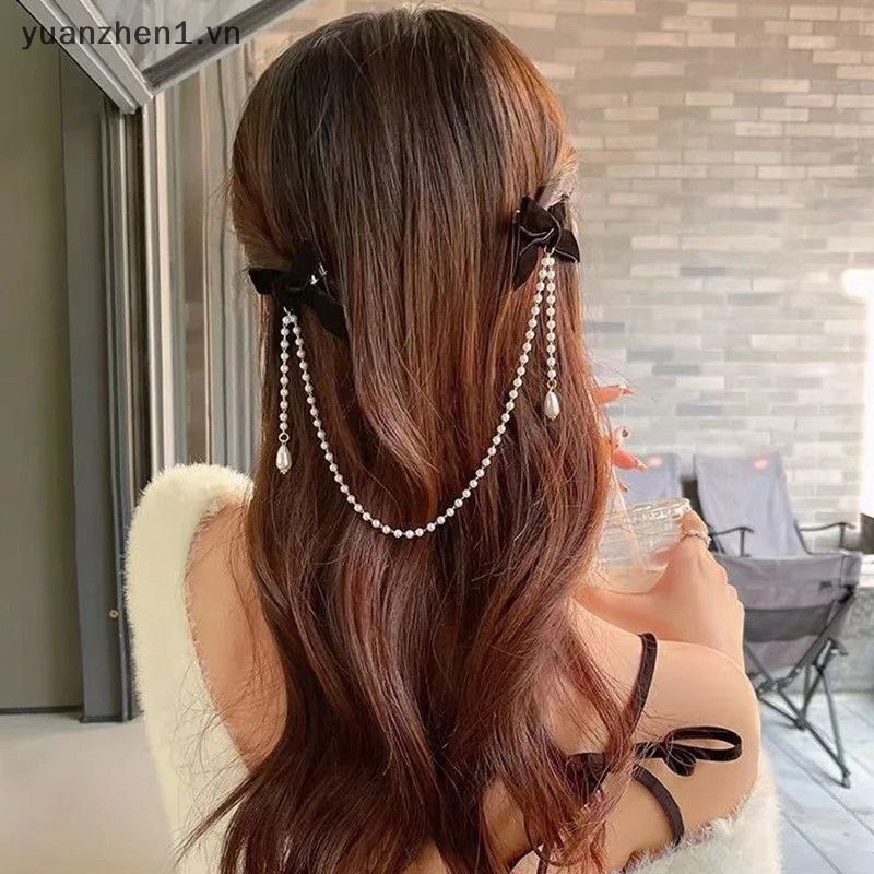 Trâm Cài Tóc Hình Nơ Đính Ngọc Trai Thời Trang