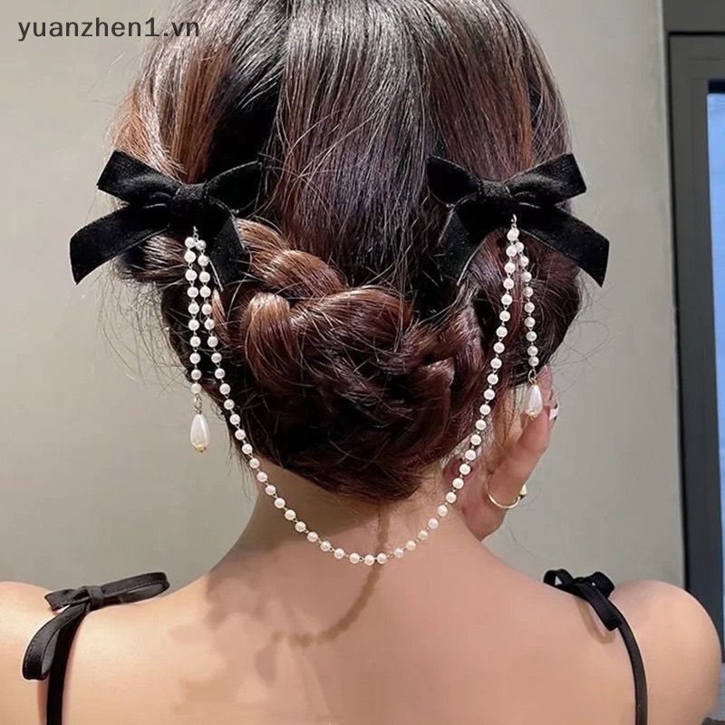 Trâm Cài Tóc Hình Nơ Đính Ngọc Trai Thời Trang