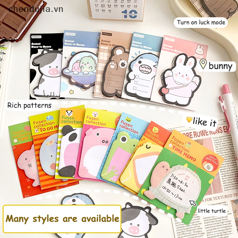 Bộ 30 Giấy Dán Ghi Chú Hình Động Vật Dễ Thương