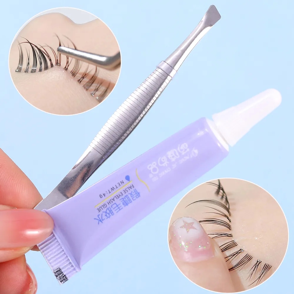 1 Bộ Keo Dán Lông Mi Màu Trắng Chuyên Nghiệp / Keo Nối Mi Nhanh Khô Lâu Trôi Chống Thấm Nước