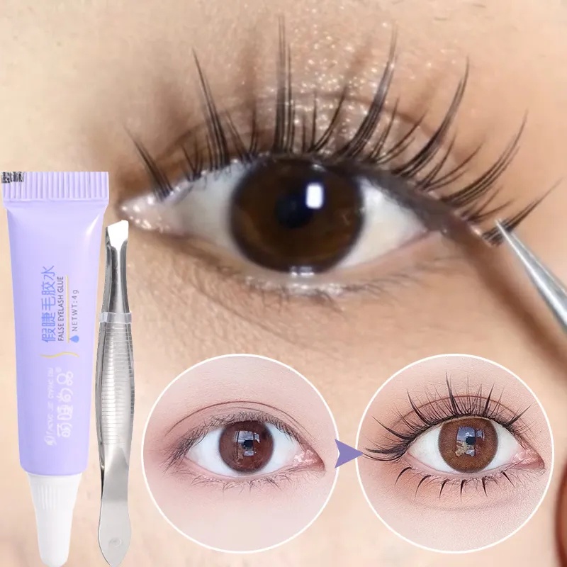 1 Bộ Keo Dán Lông Mi Màu Trắng Chuyên Nghiệp / Keo Nối Mi Nhanh Khô Lâu Trôi Chống Thấm Nước