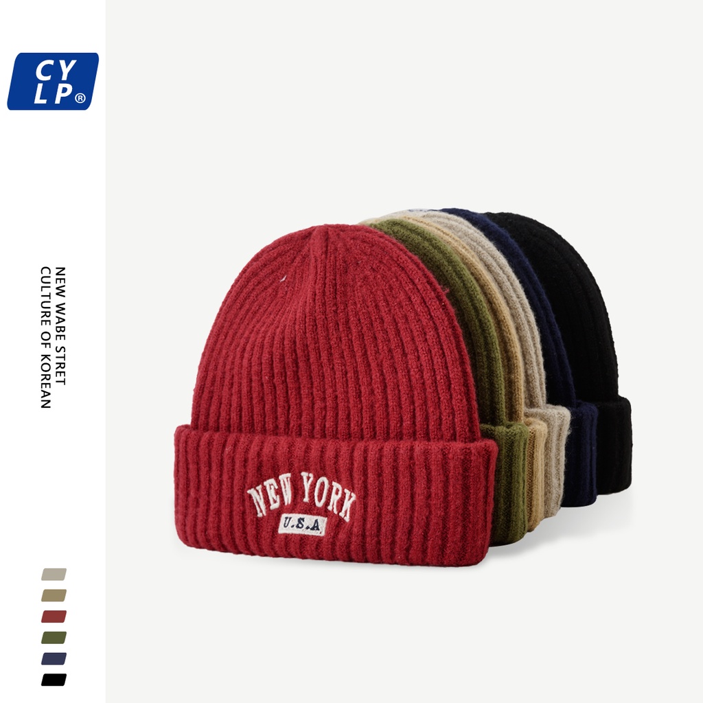 Mũ Len Thêu Chữ Phong Cách Hàn Quốc Xinh Xắn Cho Nữ