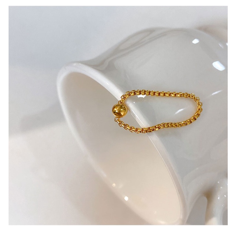 Thời Trang Nhẫn Mạ Vàng 18k Đính Hạt May Mắn Không Phai Màu Đơn Giản Cho Nữ