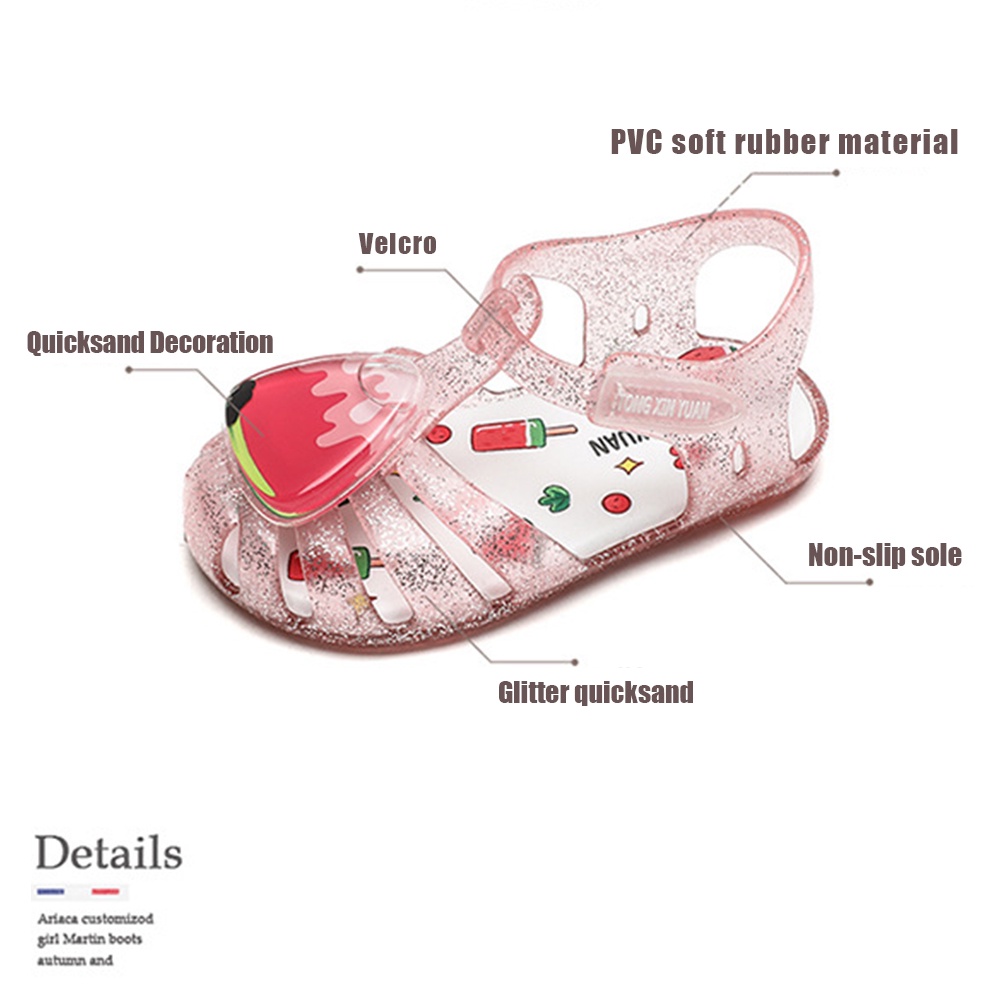 Xăng đan Nhựa Chống Trượt Chống Thấm Nước Phong Cách Công Chúa Cho Bé Gái