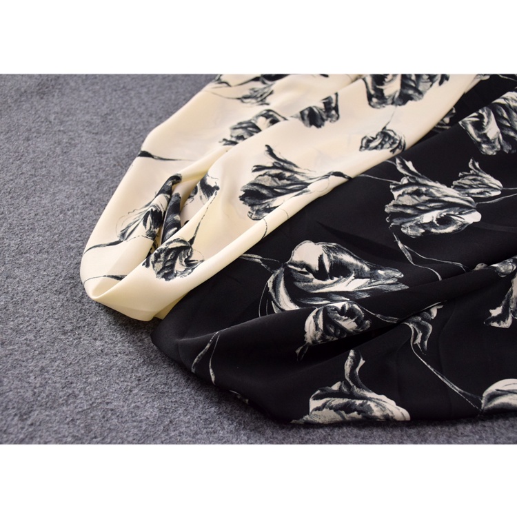 Vải Voan satin Cao Cấp Họa Tiết Hoa Màu Be Thời Trang Dành Cho May Áo Sơ Mi