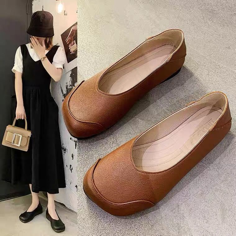 Giày Lười Da Đế Mềm Thoải Mái Thời Trang Cho Phụ Nữ Trung Niên