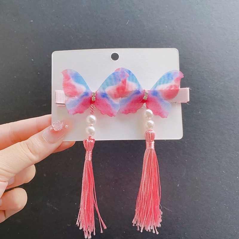 Set 2 Kẹp Tóc Nơ Ruy Băng Dễ Thương Cho Bé Gái