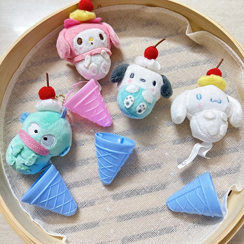 Sanrio Móc Khóa Hình Kem Ốc Quế Nhồi Bông Đáng Yêu