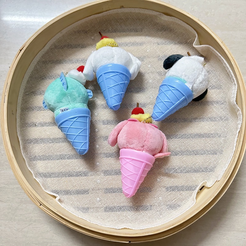 Sanrio Móc Khóa Hình Kem Ốc Quế Nhồi Bông Đáng Yêu