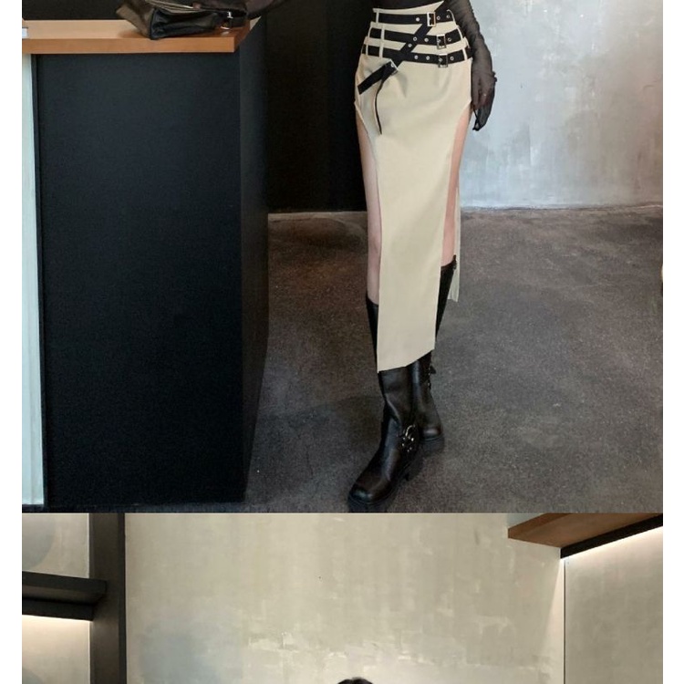 Set Áo Lưới Một Mảnh + Chân Váy Xẻ Tà Lưng Thấp Ngọt Ngào Cho Nữ