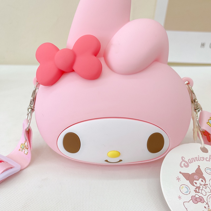 Sanrio Túi Đeo Vai Bằng Silicon Hình hello kitty kuromi my melody Dễ Thương Dùng Làm Quà Tặng Sinh Nhật Cho Bé