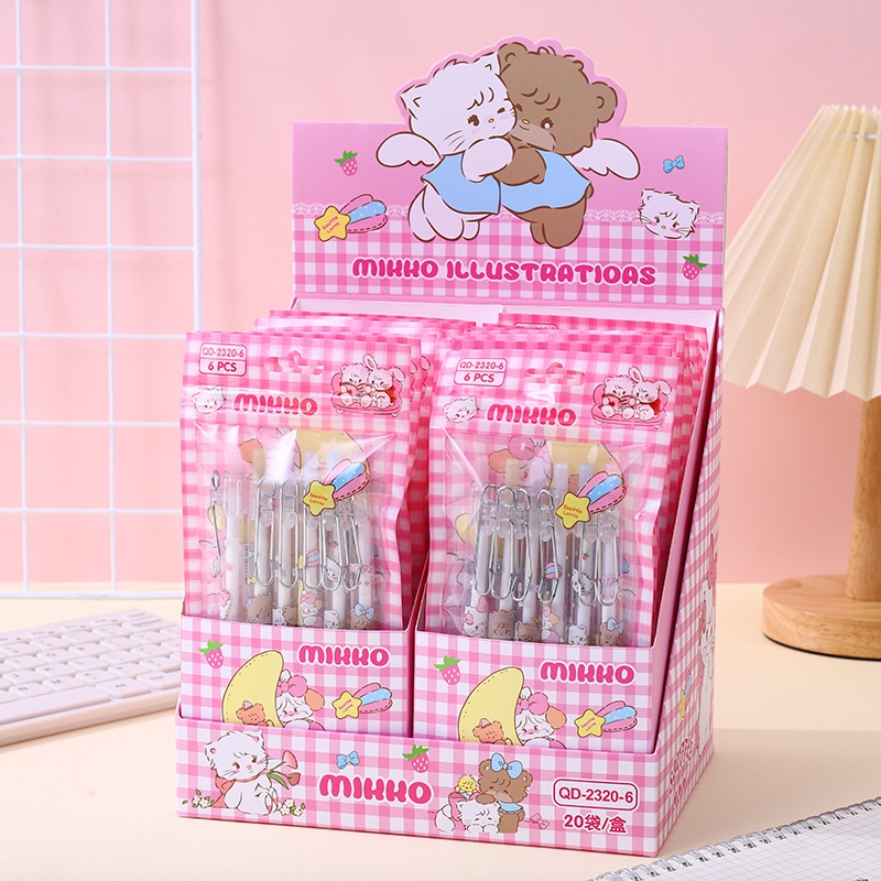 Set 6 Bút Bi Hoạt Hình mikko Dễ Thương Cho Học Sinh Mới