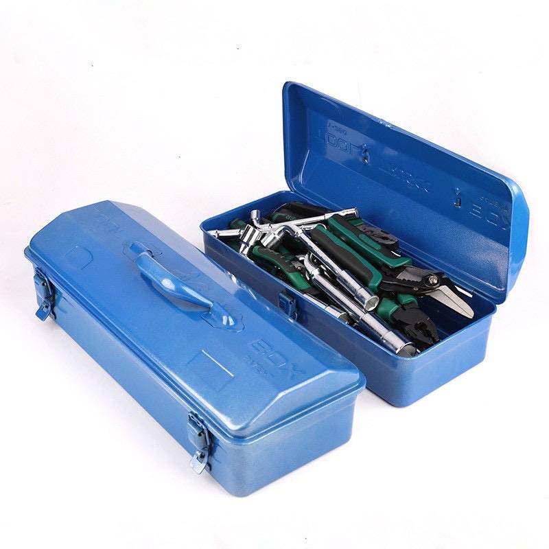 Thùng đựng công cụ đồ nghề sắt xanh 17inch Y-410 42x12x16cm