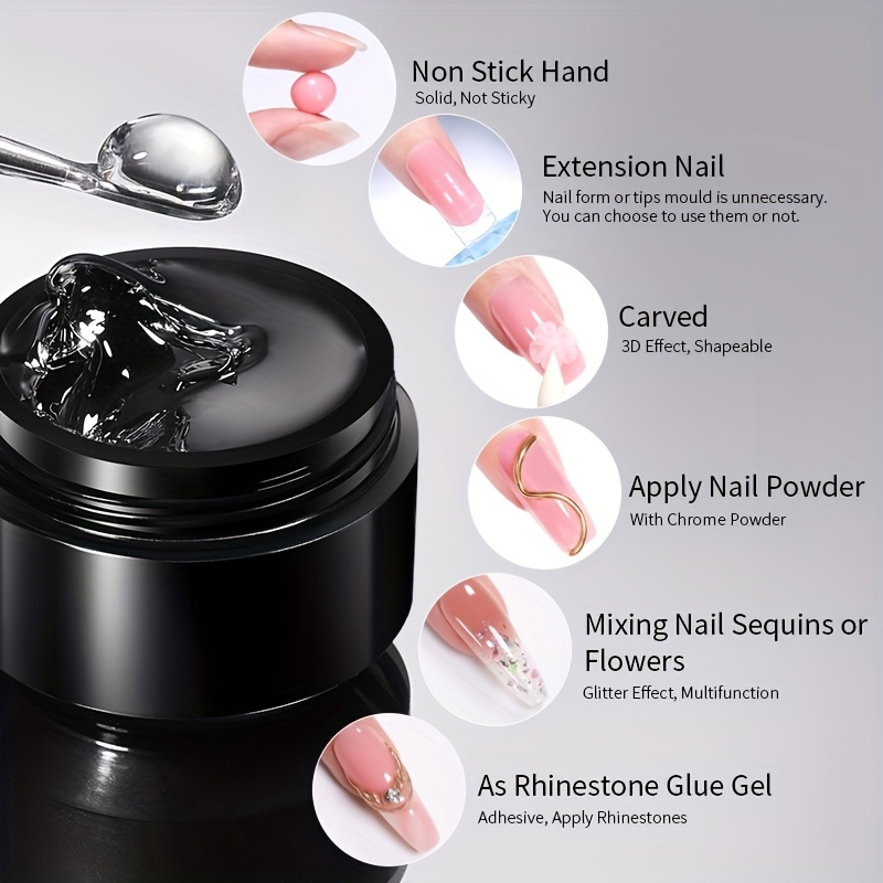 Gel Nối Dài Móng Tay Màu nude / Trong Suốt / Đính Đá 10Ml Dễ Sử Dụng