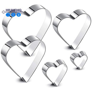 Bộ 5 Khuôn Cắt Bánh Hình Trái Tim Bằng Thép Không Gỉ