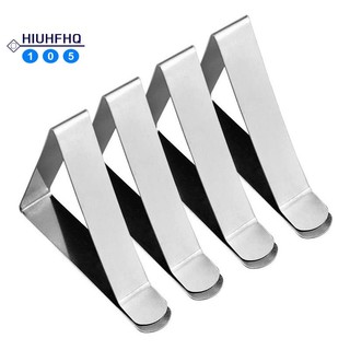 Set 4 Kẹp Giữ Khăn Trải Bàn Bằng Thép Không Gỉ Có Thể Điều Chỉnh Chống Trượt