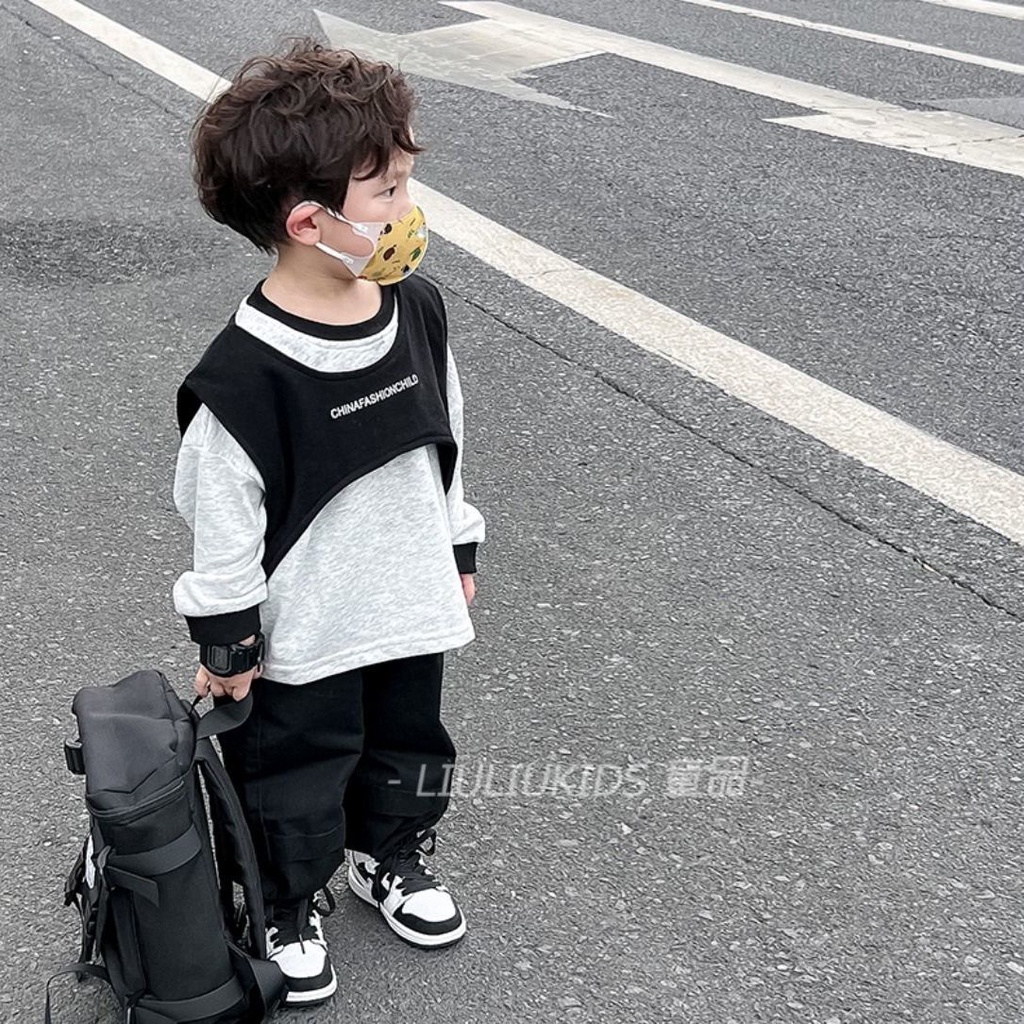 Set Đồ Thể Thao Mùa Thu Năm 2023 Gồm Áo Sweater Tay Dài Và Quần Dài Phong Cách Đường Phố Mới Cho Bé Trai vw09