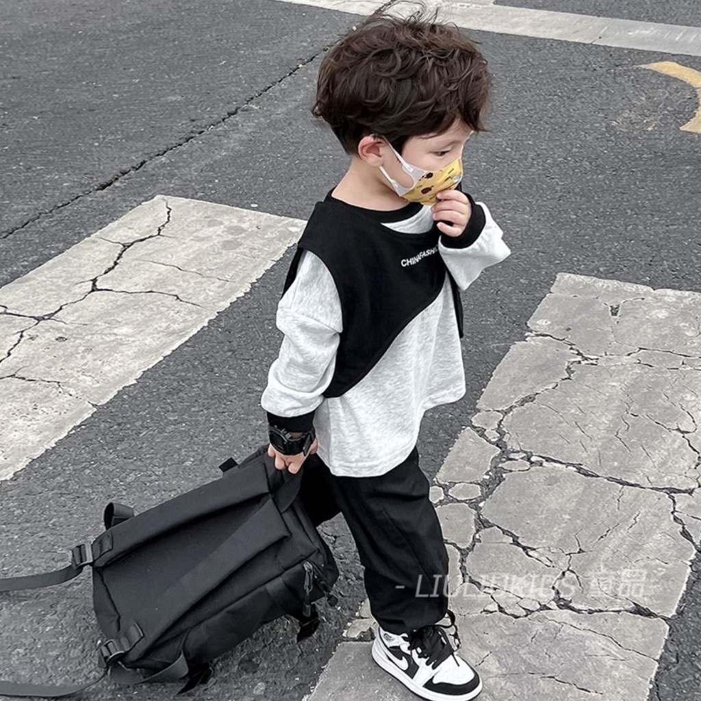 Set Đồ Thể Thao Mùa Thu Năm 2023 Gồm Áo Sweater Tay Dài Và Quần Dài Phong Cách Đường Phố Mới Cho Bé Trai vw09