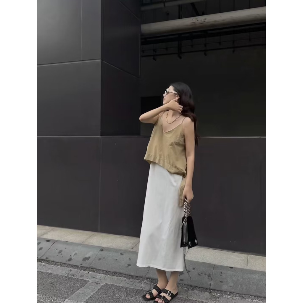 Zara Đầm Hai Dây Phối Màu Tương Phản Thời Trang Mùa Thu Cho Nữ1165659