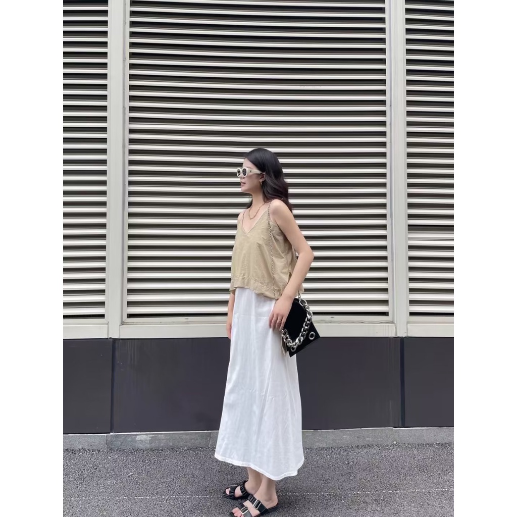 Zara Đầm Hai Dây Phối Màu Tương Phản Thời Trang Mùa Thu Cho Nữ1165659