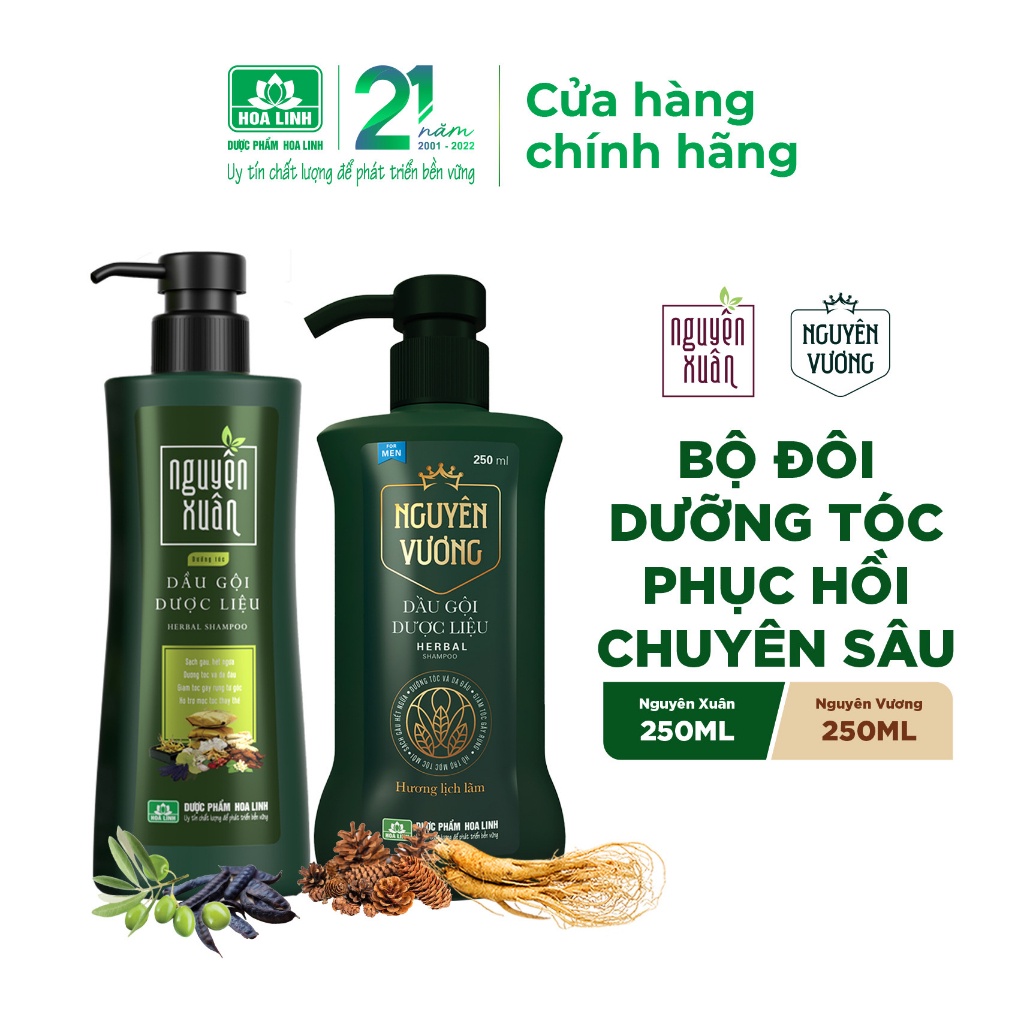 Bộ đôi dưỡng tóc phục hồi chuyên sâu (Nguyên Vương 250ml dành cho Nam & Nguyên Xuân xanh 250ml dành cho Nữ)