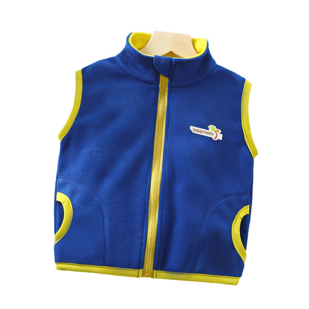 Áo Khoác Lông Cừu Dày Không Tay Cổ Cao 70-150cm Thời Trang Thu Đông Phong Cách Hàn Quốc Cho Bé