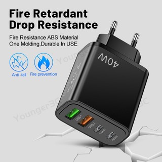 Củ Sạc Nhanh 40w type c pd25w + usb Cho ios type c micro wall