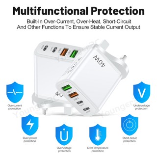 Củ Sạc Nhanh 40w type c pd25w + usb Cho ios type c micro wall