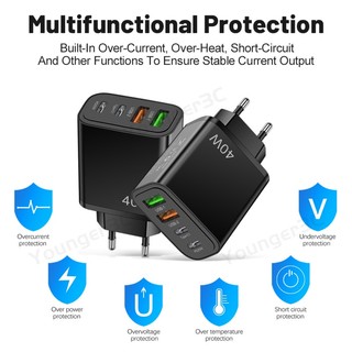 Củ Sạc Nhanh 40w type c pd25w + usb Cho ios type c micro wall