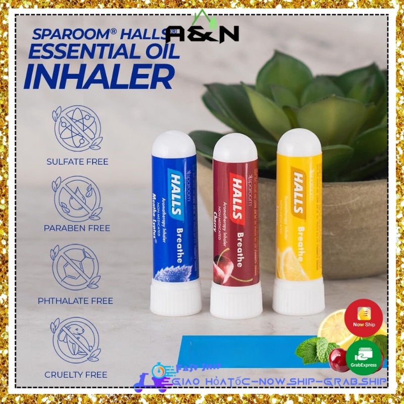 HALLS ống hít mũi tinh dầu bạc hà hương Cherry Lemon - Sparoom