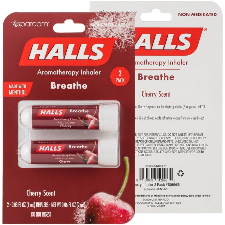 HALLS ống hít mũi tinh dầu bạc hà hương Cherry Lemon - Sparoom