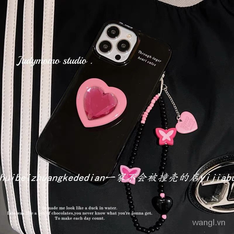 Ốp Điện Thoại Màu Hồng Họa Tiết Kim Cương Cho Iphone 13 14promax 112x678
