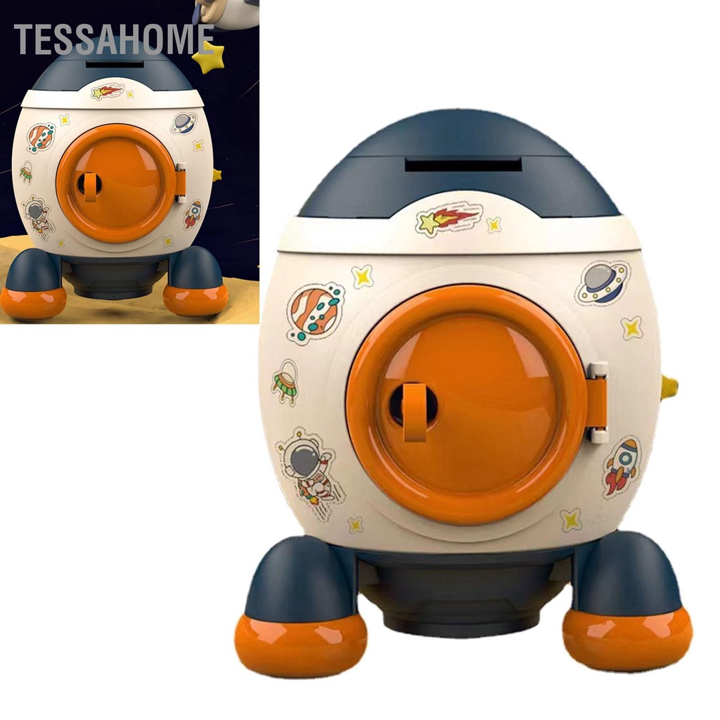 TessaHome Phong Cách Hoạt Hình Không Gian Tên Lửa Giá Đỡ Điện Thoại Con Heo Tiền Ngân Hàng Tiết Kiệm Bình Bé Trai Gái Quà Tặng