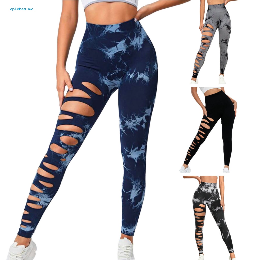 Quần Legging Thể Thao Eo Cao Buộc Dây Nhuộm Màu Thời Trang Tập yoga / gym Cho Nữ