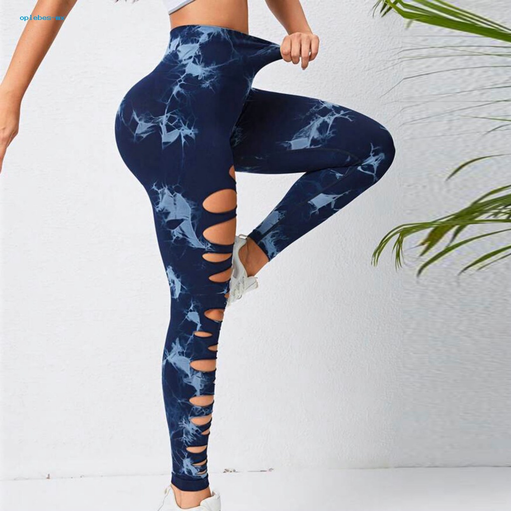 Quần Legging Thể Thao Eo Cao Buộc Dây Nhuộm Màu Thời Trang Tập yoga / gym Cho Nữ