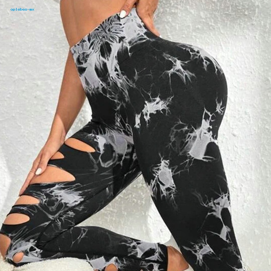 Quần Legging Thể Thao Eo Cao Buộc Dây Nhuộm Màu Thời Trang Tập yoga / gym Cho Nữ