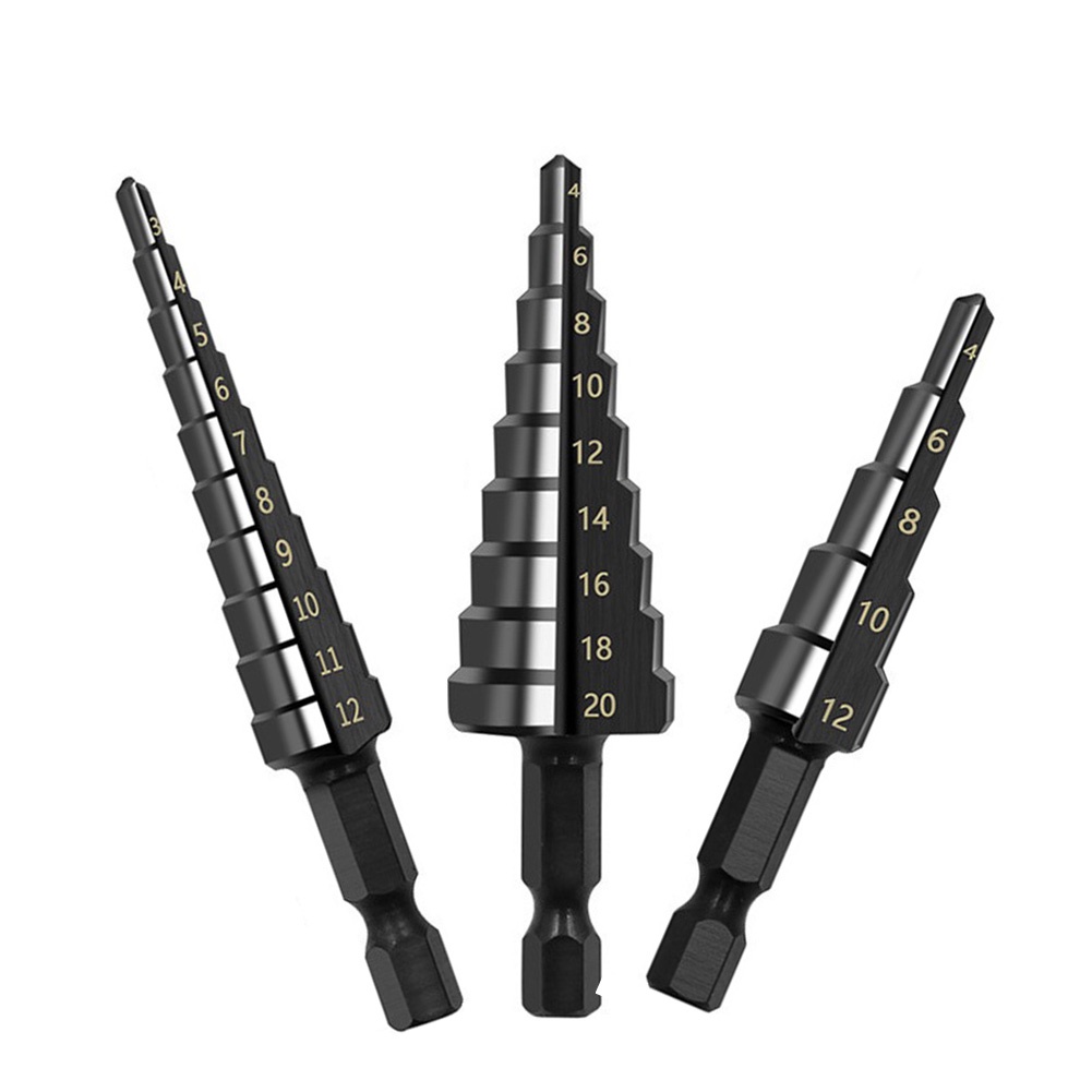 Set 3 Mũi Khoan Lỗ 3-12mm 4-12mm 4-20mm