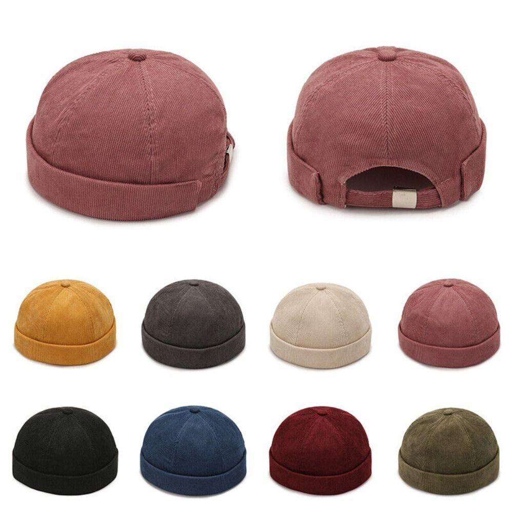 Mihan1 Mũ cotton Tròn Màu Trơn Phong Cách Hiphop unisex