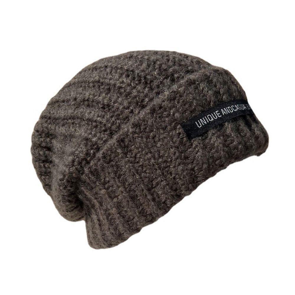 Mihan1 Mũ Len Màu Trơn Mềm Mại Giữ Ấm Mùa Đông Cho Nam Nữ