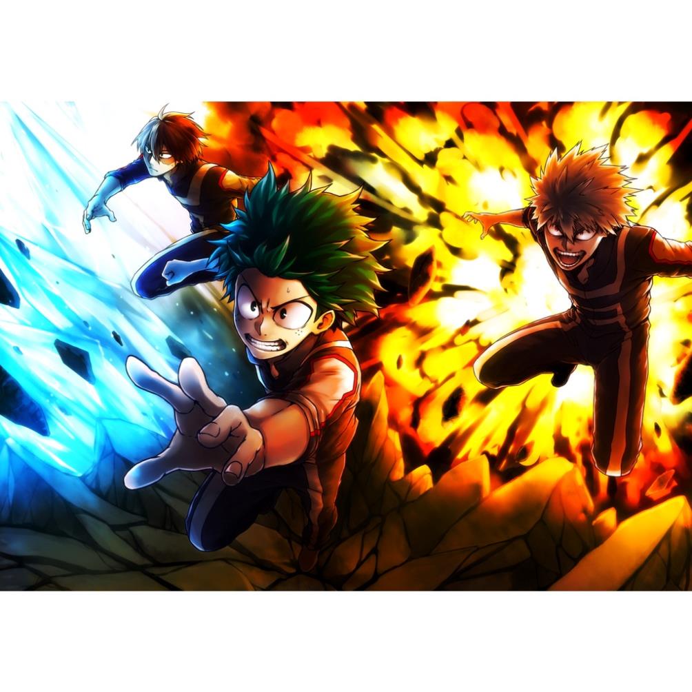 Poster trang trí. tranh anime  My Hero Academia dán trang trí decor góc học tập, làm việc - Có Sẵn Keo Dán