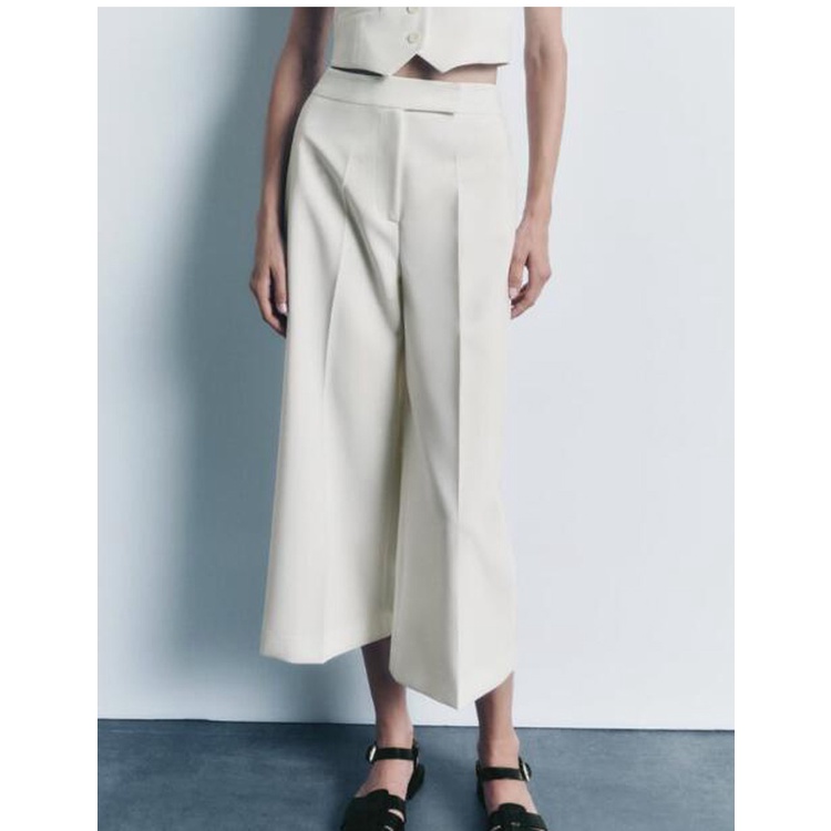 Zara Bộ Áo Sát Nách Cổ Chữ v + Quần Dài Lưng Cao Thời Trang Mùa Hè 9929329 7600683